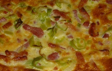 Tarte aux poireaux et aux lardons